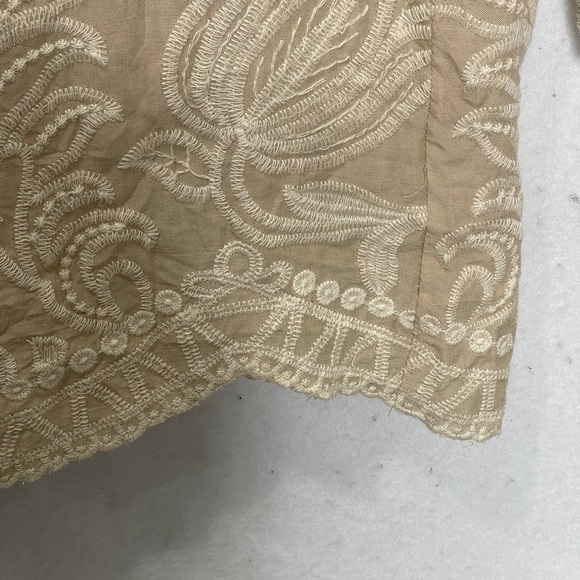 Solitaire Embroidered Blouse Handmade By Artisans Boho Style Scalloped Hem - Picture 4 of 10